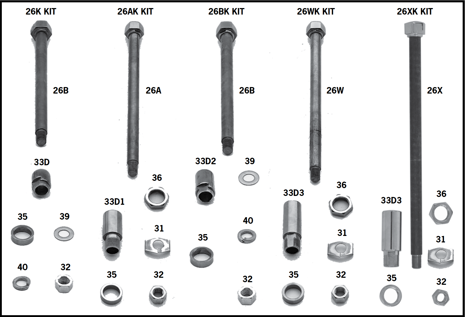 Rear Axle Kits And Components For Paughco Rigid Frames