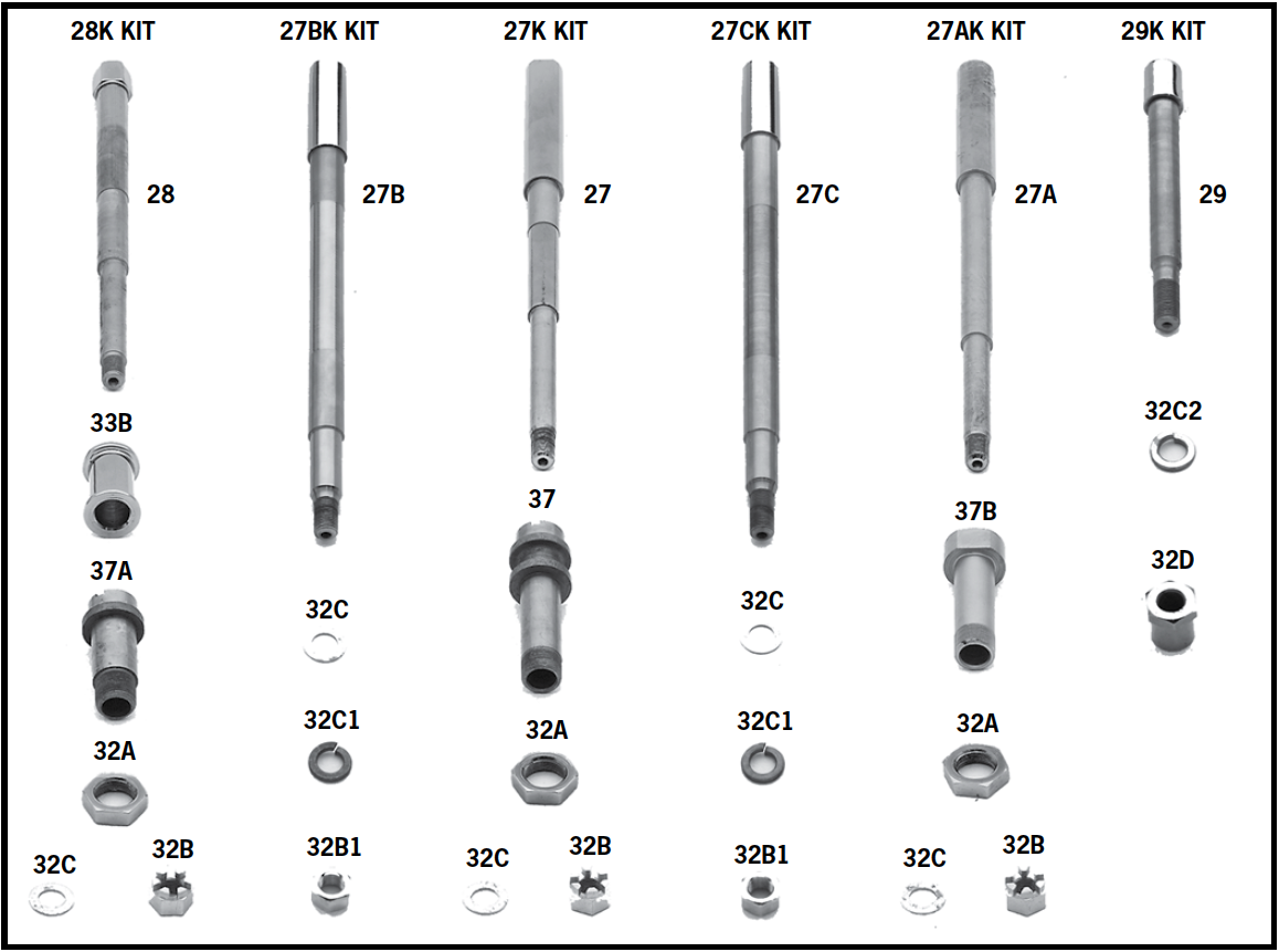 Axle Kits And Spacers For HD Front Forks