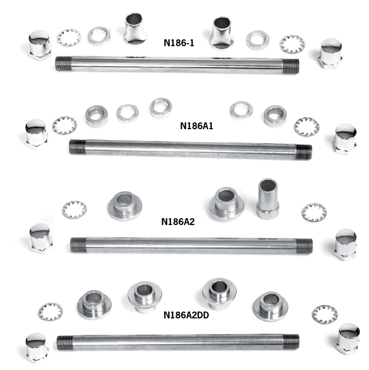 Axle Kits For Paughco Wide Tapered Rear Leg Springers