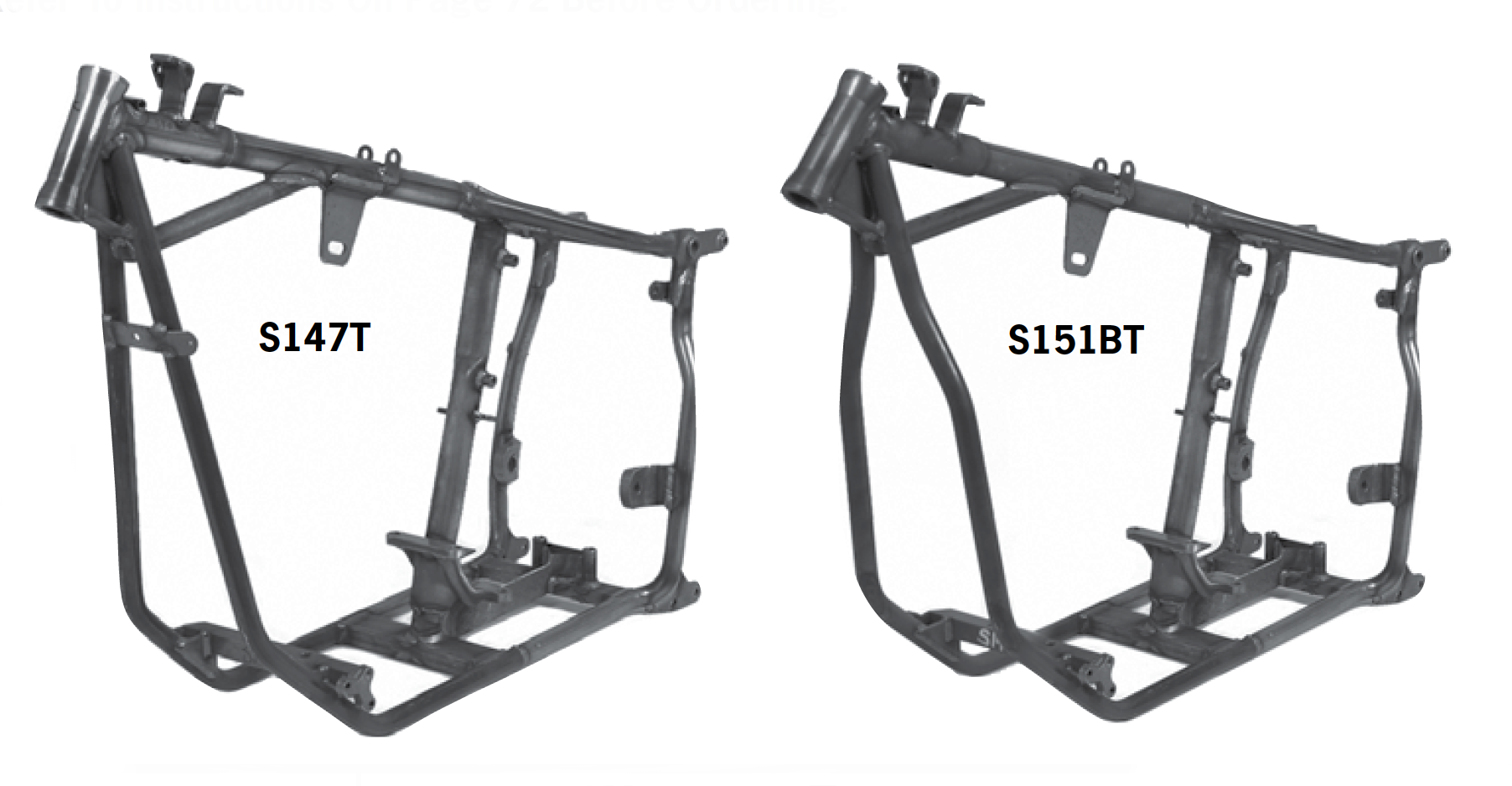 Paughco Stock Style Swingarm Frames For 1965-1984 FL Models