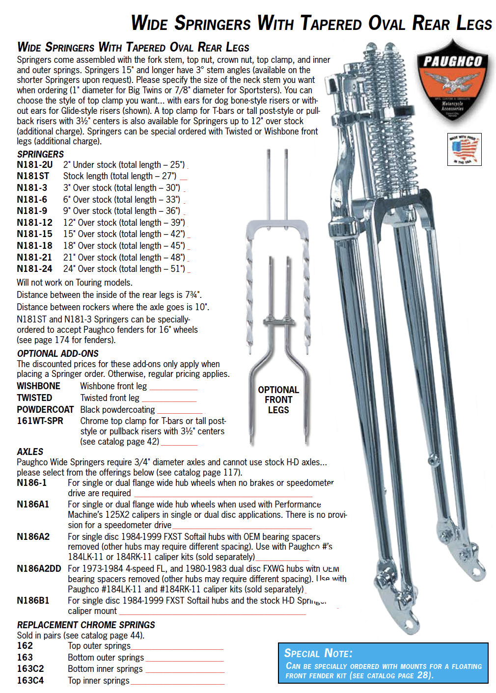 Axles For Paughco Wide Round Springers